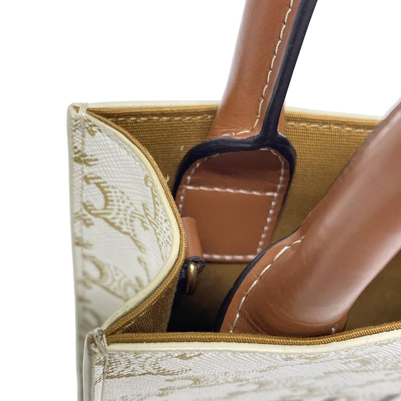 Celine Mini Vertical Cabas Ivory And Dark Brown Tote Bag