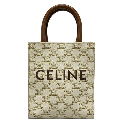 Celine Mini Vertical Cabas Ivory And Dark Brown Tote Bag