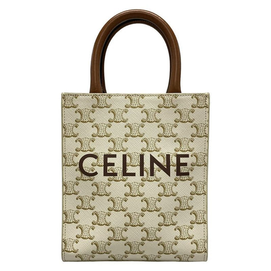 Celine Mini Vertical Cabas Ivory And Dark Brown Tote Bag