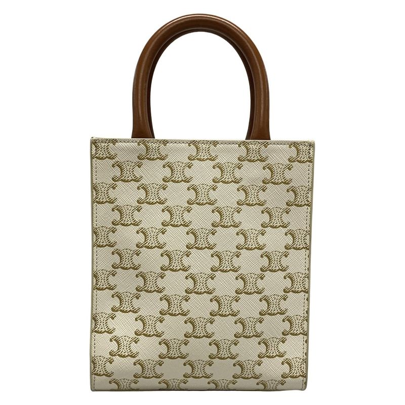 Celine Mini Vertical Cabas Ivory And Dark Brown Tote Bag