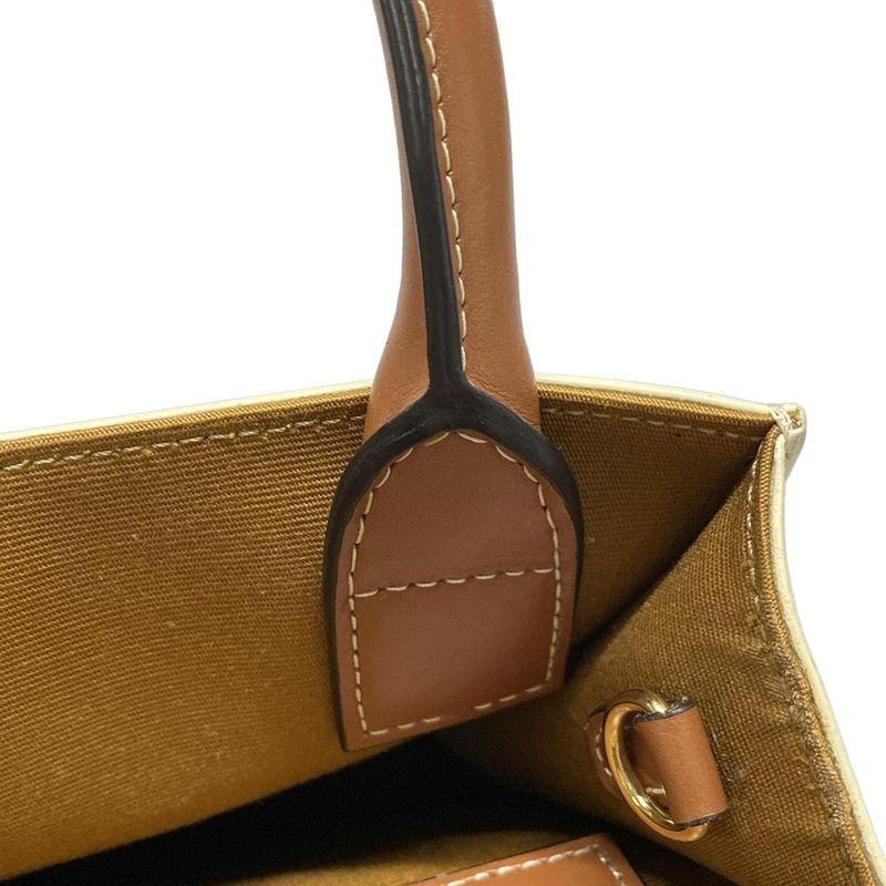 Celine Mini Vertical Cabas Ivory And Dark Brown Tote Bag