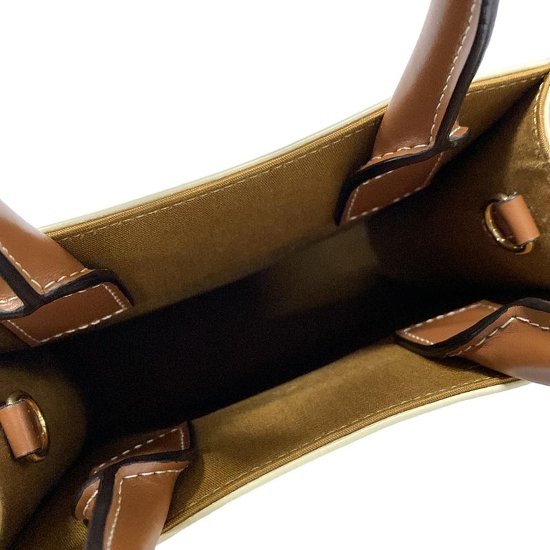 Celine Mini Vertical Cabas Ivory And Dark Brown Tote Bag