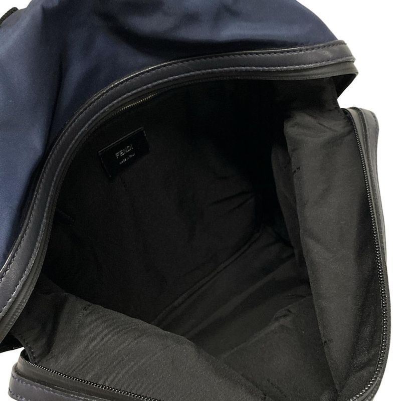 Fendi Backpack Sac Backpack/bag Bugs Eye 7vz035 Navy And Black Leather
