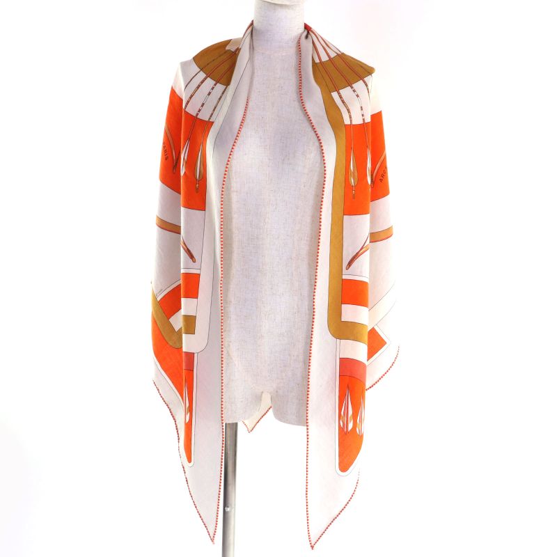 Hermes 2023 Triangle Gien Arcs En Ciel Rainbow Cashmere Silk Large Scarf