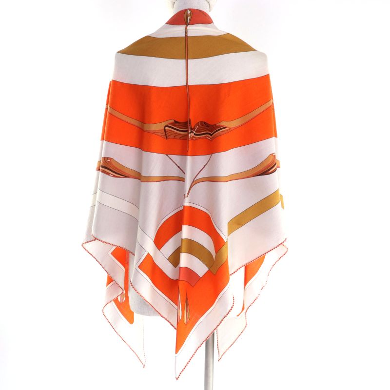 Hermes 2023 Triangle Gien Arcs En Ciel Rainbow Cashmere Silk Large Scarf