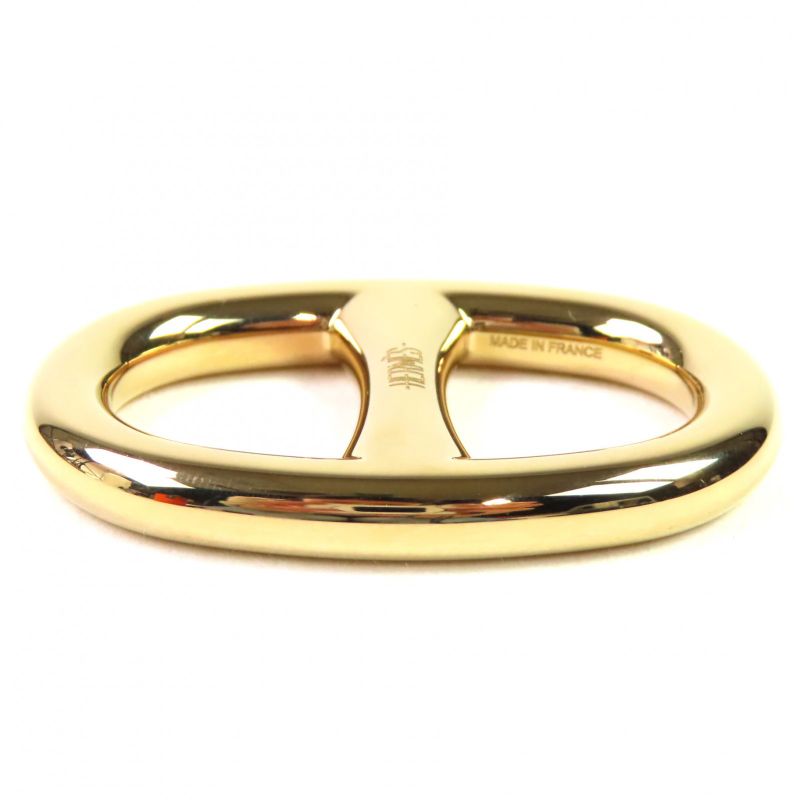 Hermes Chaine D'ancre Scarf Ring Fashion Accessories Gold With Box And Storage