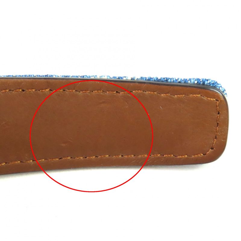 Gucci 836228 Leather Usage GG Denim Horsebit Headband Hair Accessory Indigo