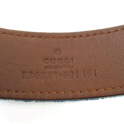 Gucci 836228 Leather Usage GG Denim Horsebit Headband Hair Accessory Indigo