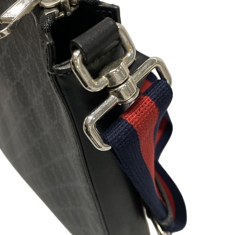 Gucci Shoulder Bag GG Plus GG Supreme 474137 Dark Gray X Black X Multi Leather