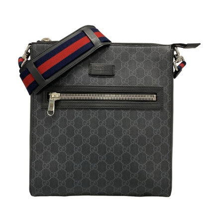 Gucci Shoulder Bag GG Plus GG Supreme 474137 Dark Gray X Black X Multi Leather