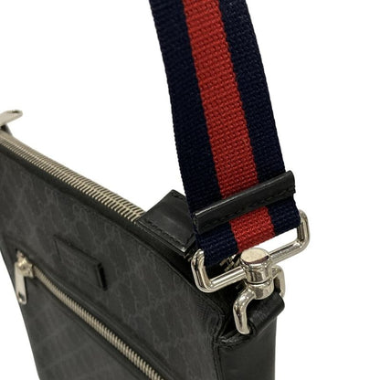 Gucci Shoulder Bag GG Plus GG Supreme 474137 Dark Gray X Black X Multi Leather