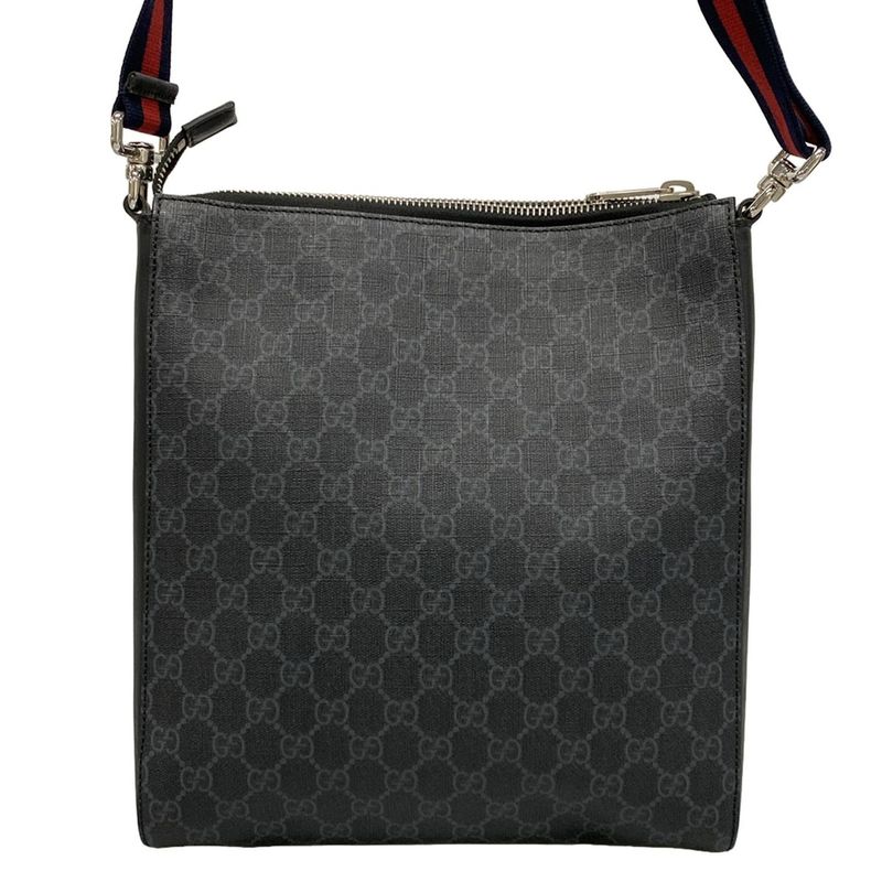 Gucci Shoulder Bag GG Plus GG Supreme 474137 Dark Gray X Black X Multi Leather