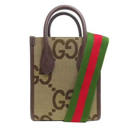 Gucci 699406 Jumbo GG Mini Tote Bag 2WAY Handbag Canvas Calf Women