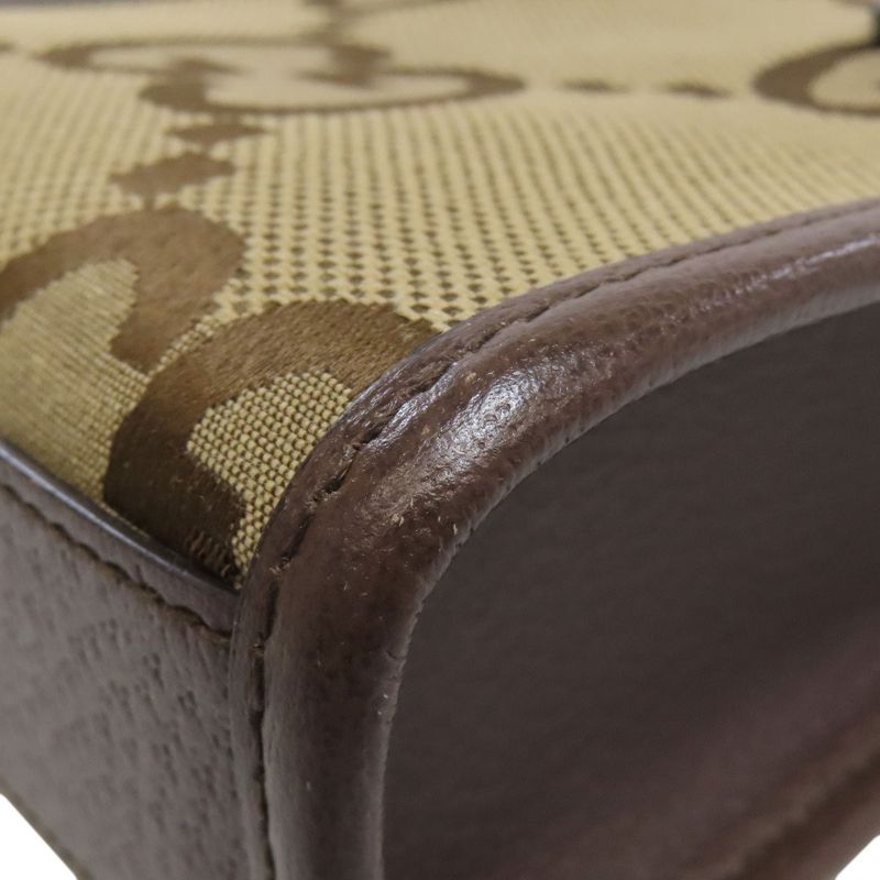 Gucci 699406 Jumbo GG Mini Tote Bag 2WAY Handbag Canvas Calf Women