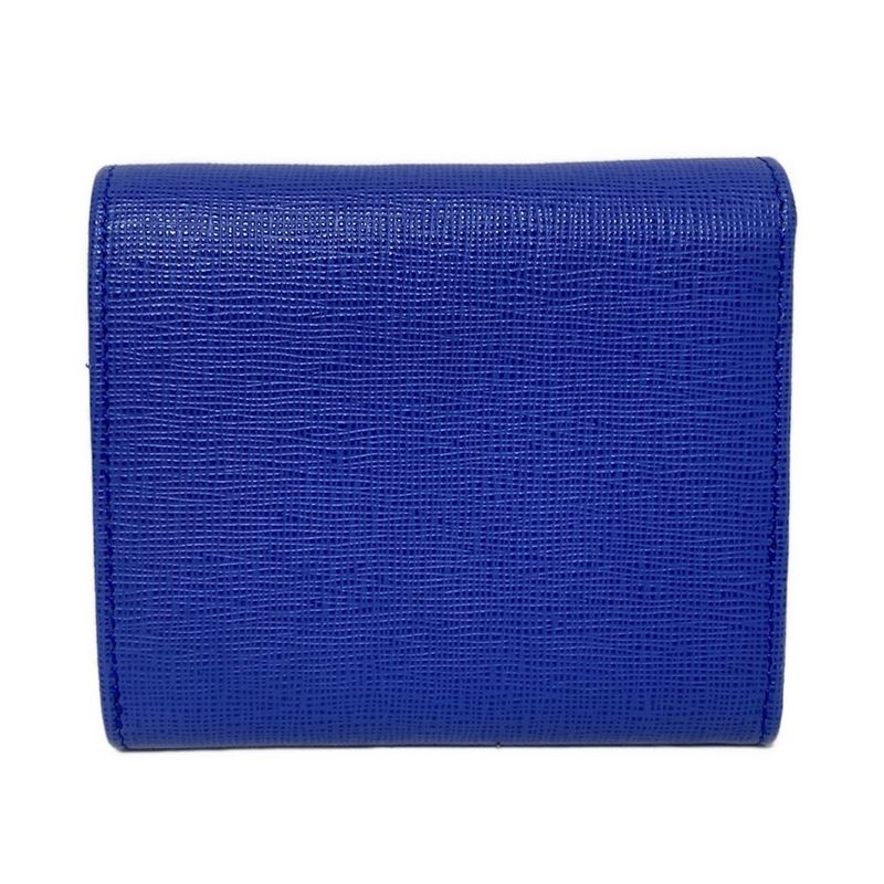 Fendi Bifold Wallet Cles Jons 8m0339 Blue And Pink Beige L-shaped Zipper Leather