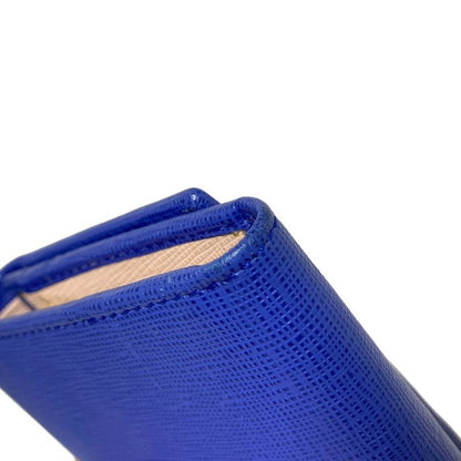 Fendi Bifold Wallet Cles Jons 8m0339 Blue And Pink Beige L-shaped Zipper Leather