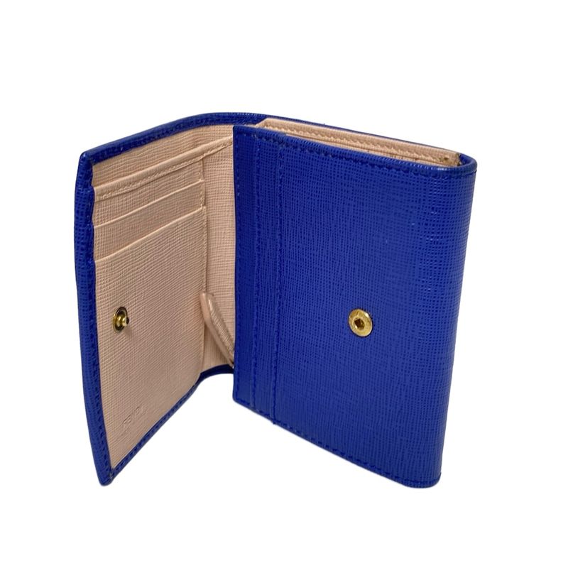 Fendi Bifold Wallet Cles Jons 8m0339 Blue And Pink Beige L-shaped Zipper Leather