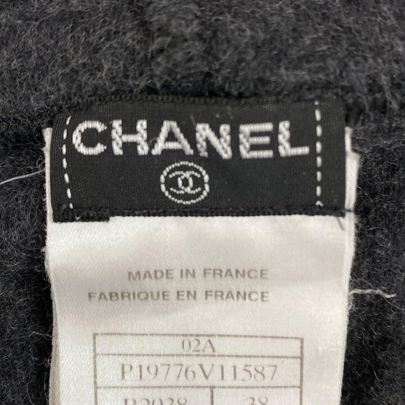 Chanel Hoodie Size 38 M Women - P19776 Gray And Black Long Sleeves/zip Up