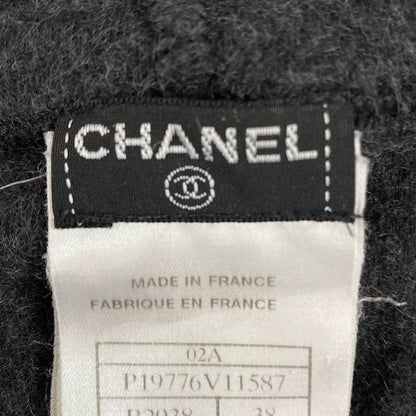 Chanel Hoodie Size 38 M Women - P19776 Gray And Black Long Sleeves/zip Up