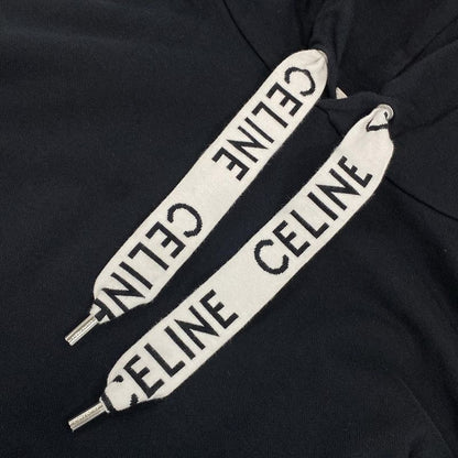 Celine Hoodie Size L Men's Loose Sweatshirt 2y468670q Black Long Sleeves Cotton