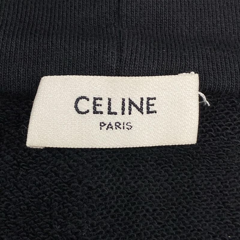 Celine Hoodie Size L Men's Loose Sweatshirt 2y468670q Black Long Sleeves Cotton