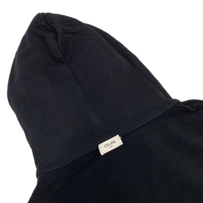 Celine Hoodie Size L Men's Loose Sweatshirt 2y468670q Black Long Sleeves Cotton