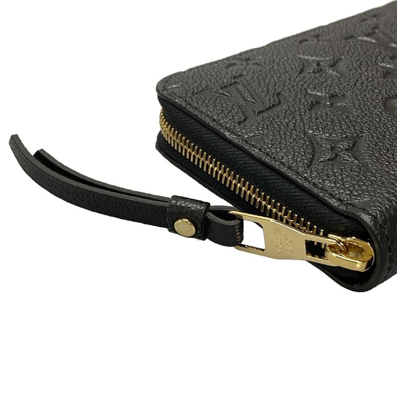 Louis Vuitton Monogram Empreinte Zippy Wallet M61864 Noir Black Leather