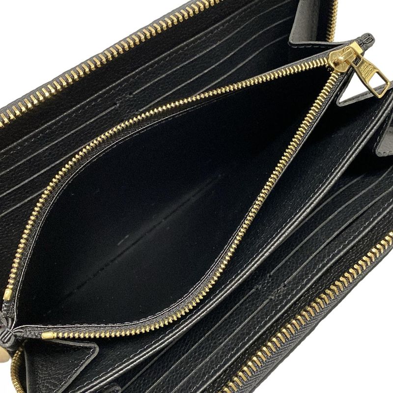 Louis Vuitton Monogram Empreinte Zippy Wallet M61864 Noir Black Leather