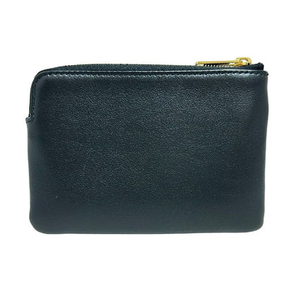 Celine Coin Case - Black Triomphe Leather