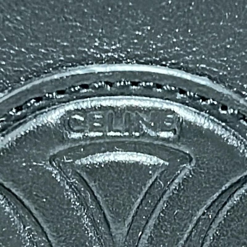 Celine Coin Case - Black Triomphe Leather