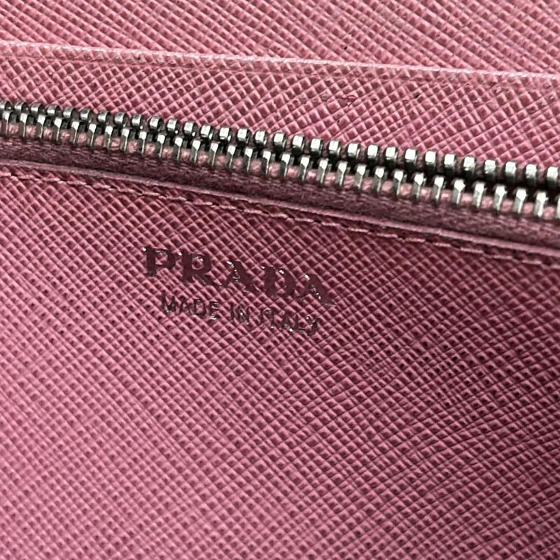Prada Long Wallet - Pink L Shaped Zipper With Ribbon Leather