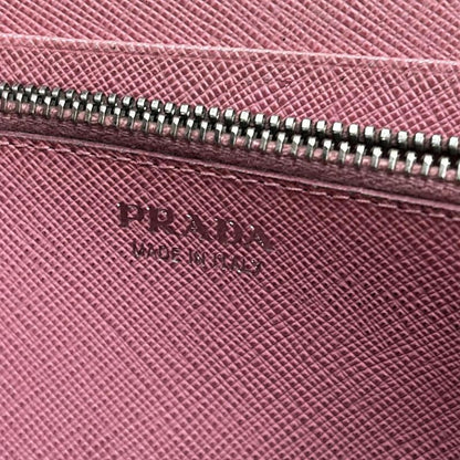 Prada Long Wallet - Pink L Shaped Zipper With Ribbon Leather