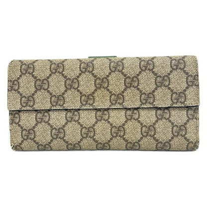 Gucci GG Plus GG Supreme 115046 Beige Dark Brown And Green Leather