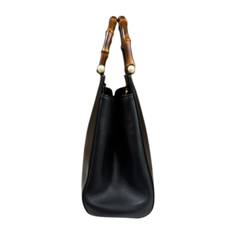 Gucci Nim Fair Medium Bamboo Shoulder Bag Leather 453766 Black Ladies Gucci