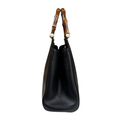 Gucci Nim Fair Medium Bamboo Shoulder Bag Leather 453766 Black Ladies Gucci