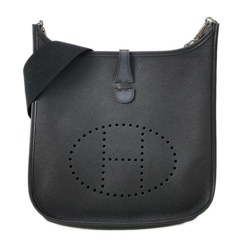 Hermes Shoulder Bag Evelyndu PM Black Silver Hardware