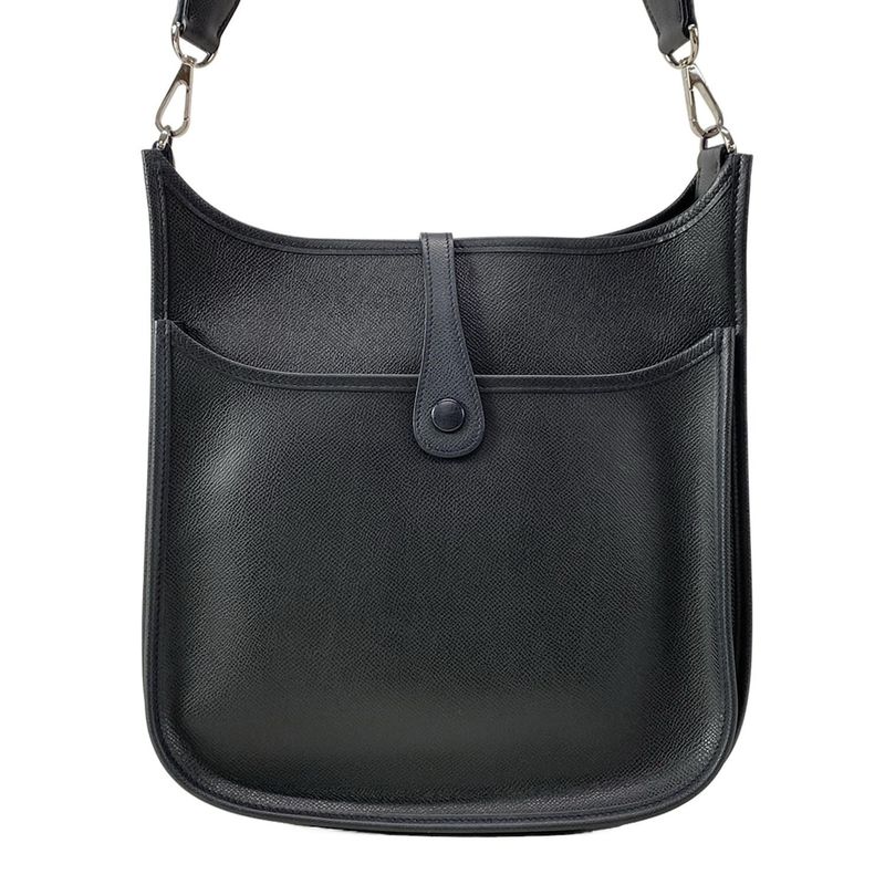 Hermes Shoulder Bag Evelyndu PM Black Silver Hardware
