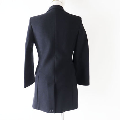 Hermes 22AW 2h0201dp Nylon Wool Double Breasted Jacket Black 34 Made In Italy