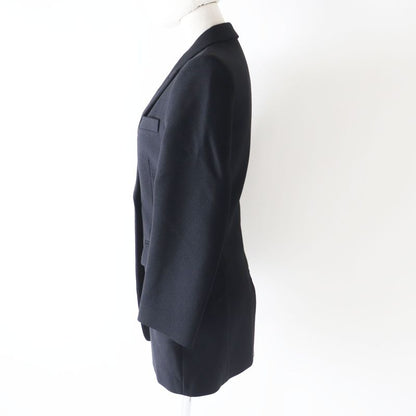 Hermes 22AW 2h0201dp Nylon Wool Double Breasted Jacket Black 34 Made In Italy