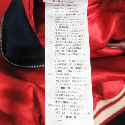 Gucci 19AW 575315 Double G Logo Patch Souvenir Jacket Stajan Blue And Red 44