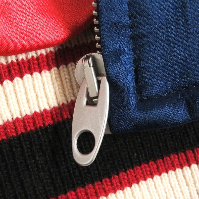 Gucci 19AW 575315 Double G Logo Patch Souvenir Jacket Stajan Blue And Red 44