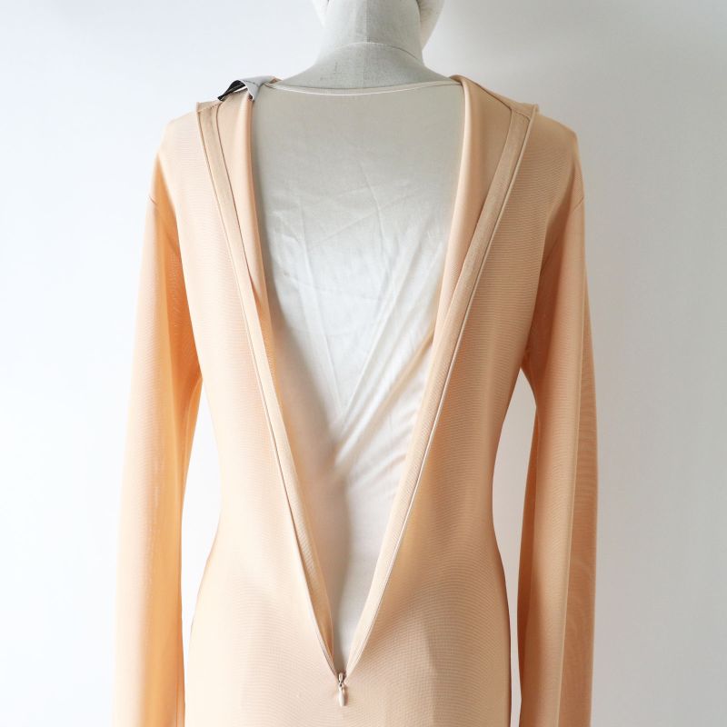 Bottega Veneta 20AW 640079 Long Sleeve Super Long Dress Salmon