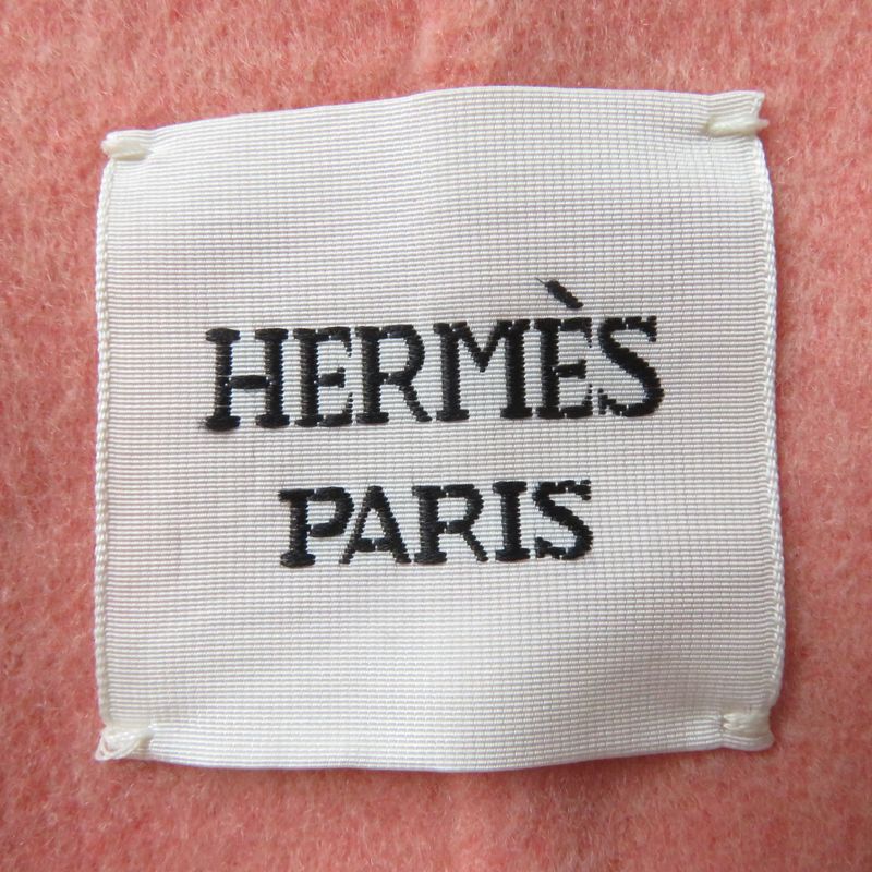 Hermes 22AW 100% Baby Cashmere Double Face Coat Pink 40 Made In France Genuine