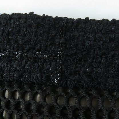CHANEL P45897 Mesh Tight Skirt With Coco Mark Black 34 Made In France Genuine