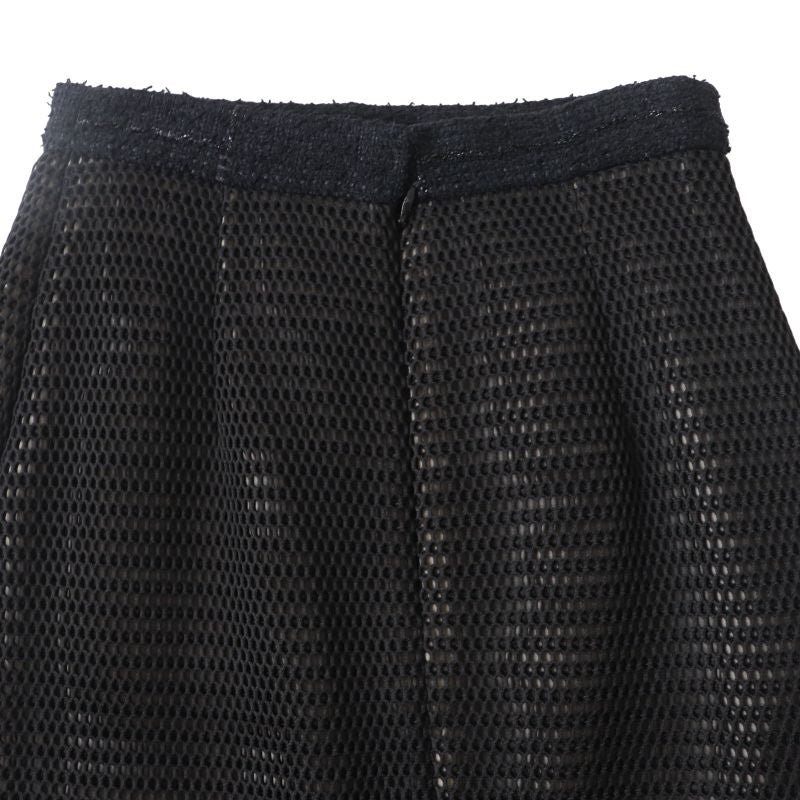 CHANEL P45897 Mesh Tight Skirt With Coco Mark Black 34 Made In France Genuine