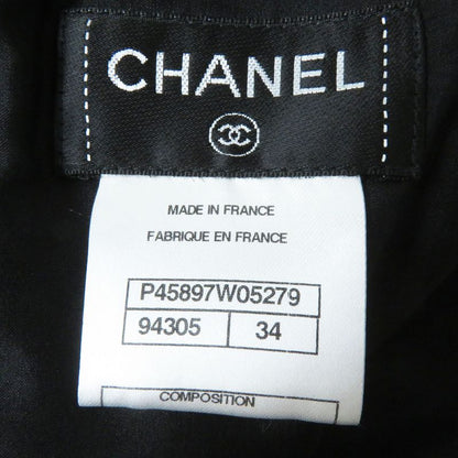 CHANEL P45897 Mesh Tight Skirt With Coco Mark Black 34 Made In France Genuine