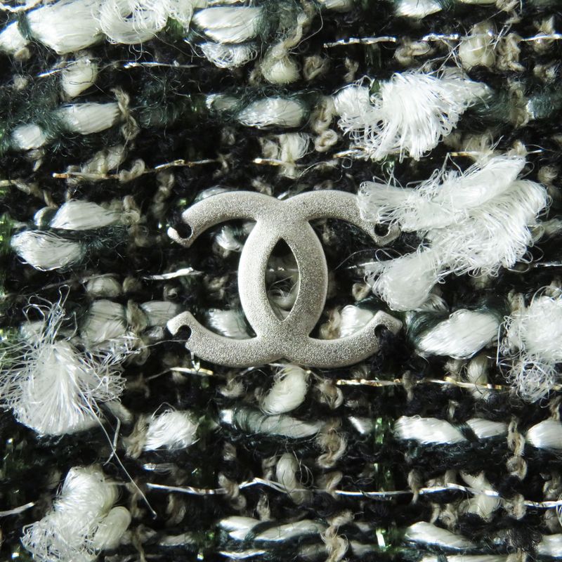 CHANEL 04A P24139 Tweed Skirt With Coco Mark Cut Off Hem Multi 38 Made In