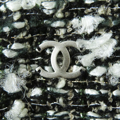 CHANEL 04A P24139 Tweed Skirt With Coco Mark Cut Off Hem Multi 38 Made In