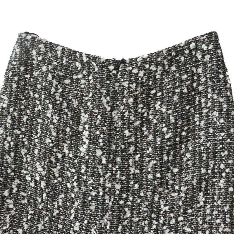 CHANEL 04A P24139 Tweed Skirt With Coco Mark Cut Off Hem Multi 38 Made In