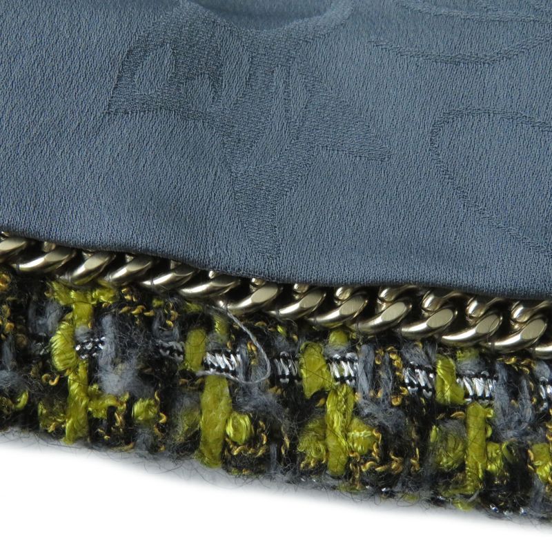 CHANEL P57148 Tweed Coat With Coco Mark Buttons And Coco Mark Belt Yellow And